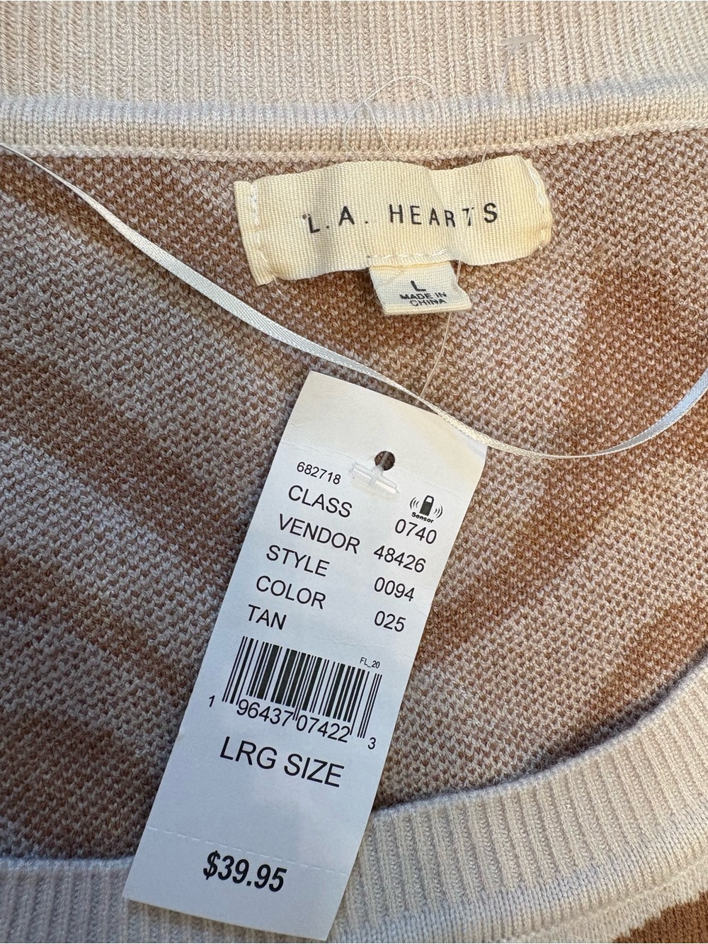 🆕🎉NWT LA Hearts (PacSun) Cream and Tan Zebra-Print Scoop Neck Cropped Sweater - Picture 7 of 10